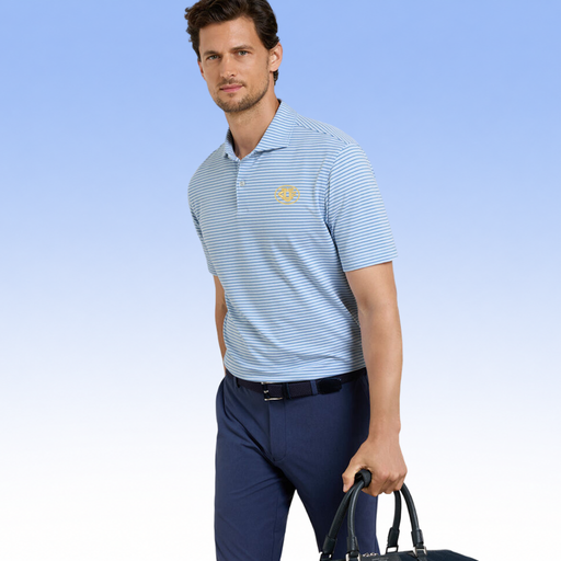 PETER MILLAR ALBATROSS STRIPE COTTON-BLEND PIQUÉ POLO