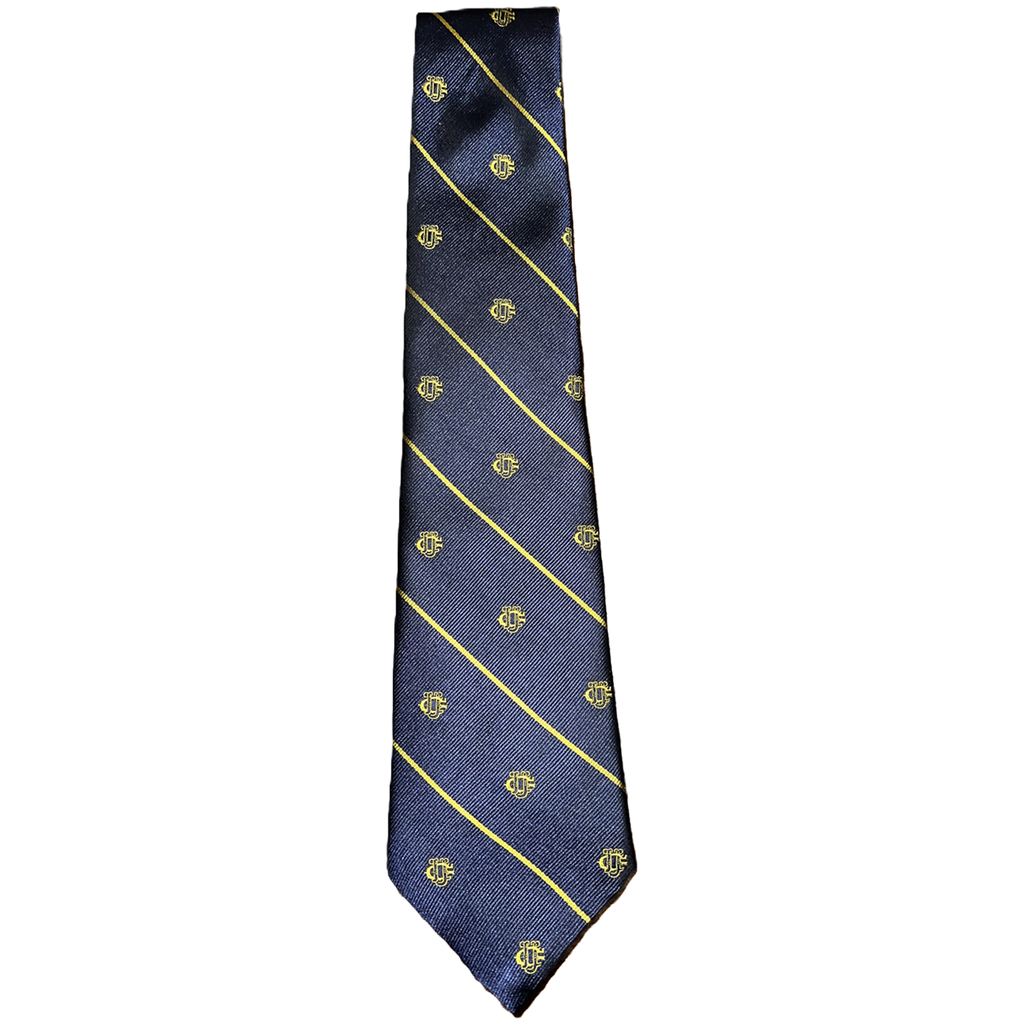STRIPED LOGO TIE_Navy