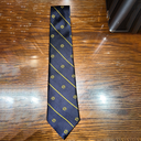 STRIPED LOGO TIE_Navy2