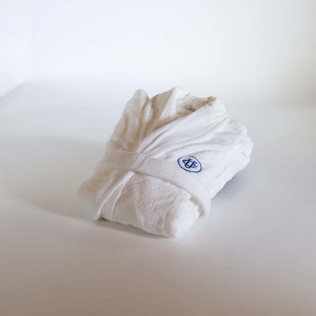 VELOUR ROBE WITH CLUB LOGO