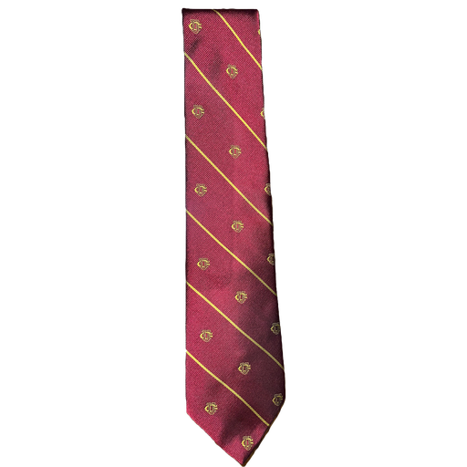 RED STRIPED LOGO TIE